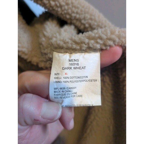 Woolrich Canvas Vest Men's XL Tan Dark Wheat Sherpa Hunting Gorpcore Streetwear - Picture 8 of 9